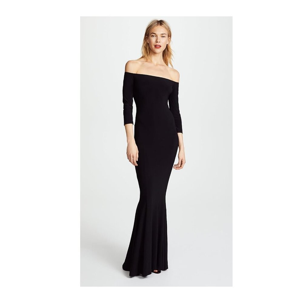 NWT Norma Kamali Off the Shoulder Fishtail Gown